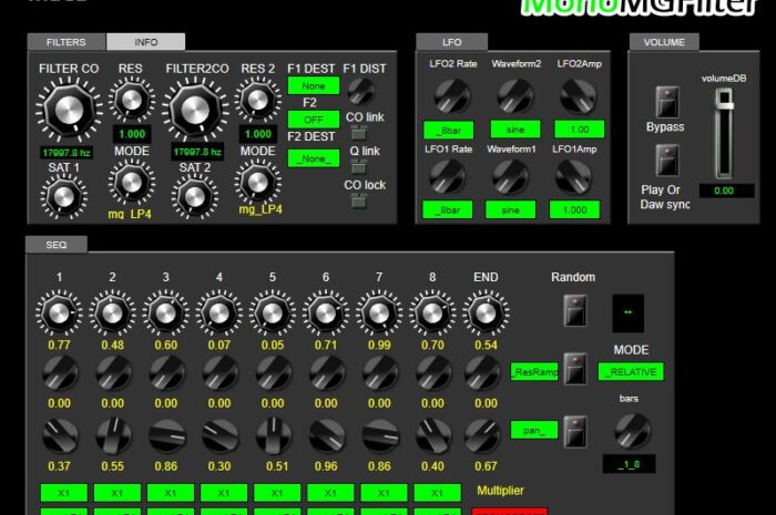 MonoMGFilters – 8 step sequencer filters