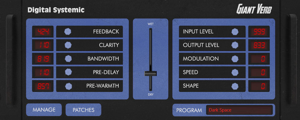 Digital Systemic Emulations Giant Verb