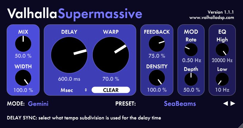 Valhalla DSP ValhallaSupermassive