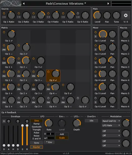 Six Sines Synthesizer
