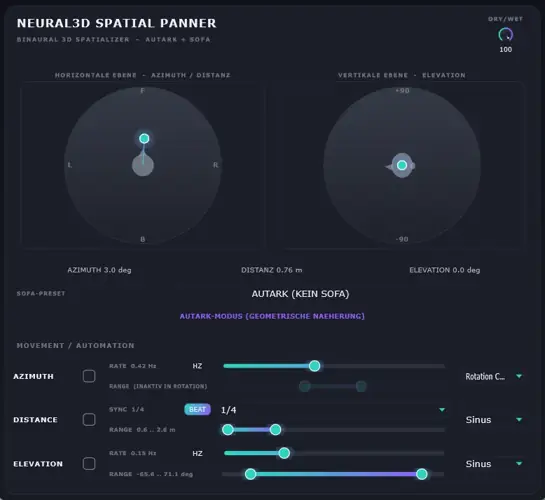 Neural 3d Spatial Panner